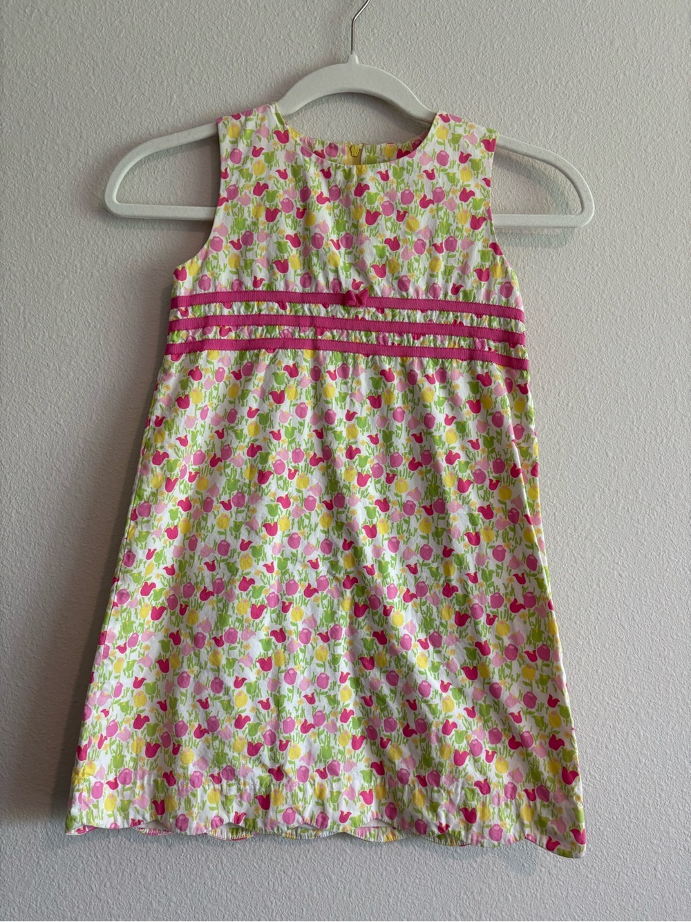 Lilly Pulitzer Vintage Mini Dress Girl’s 6X Floral Tulips White Label